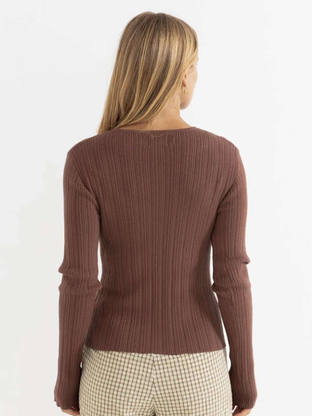RHYTHM ESSENTIAL LONG SLEEVE
KNIT TOP CHOCOLATE