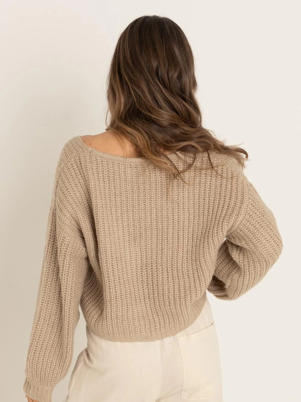 RHYTHM EADIE OVERSIZED KNIT CARDIGAN CREAM