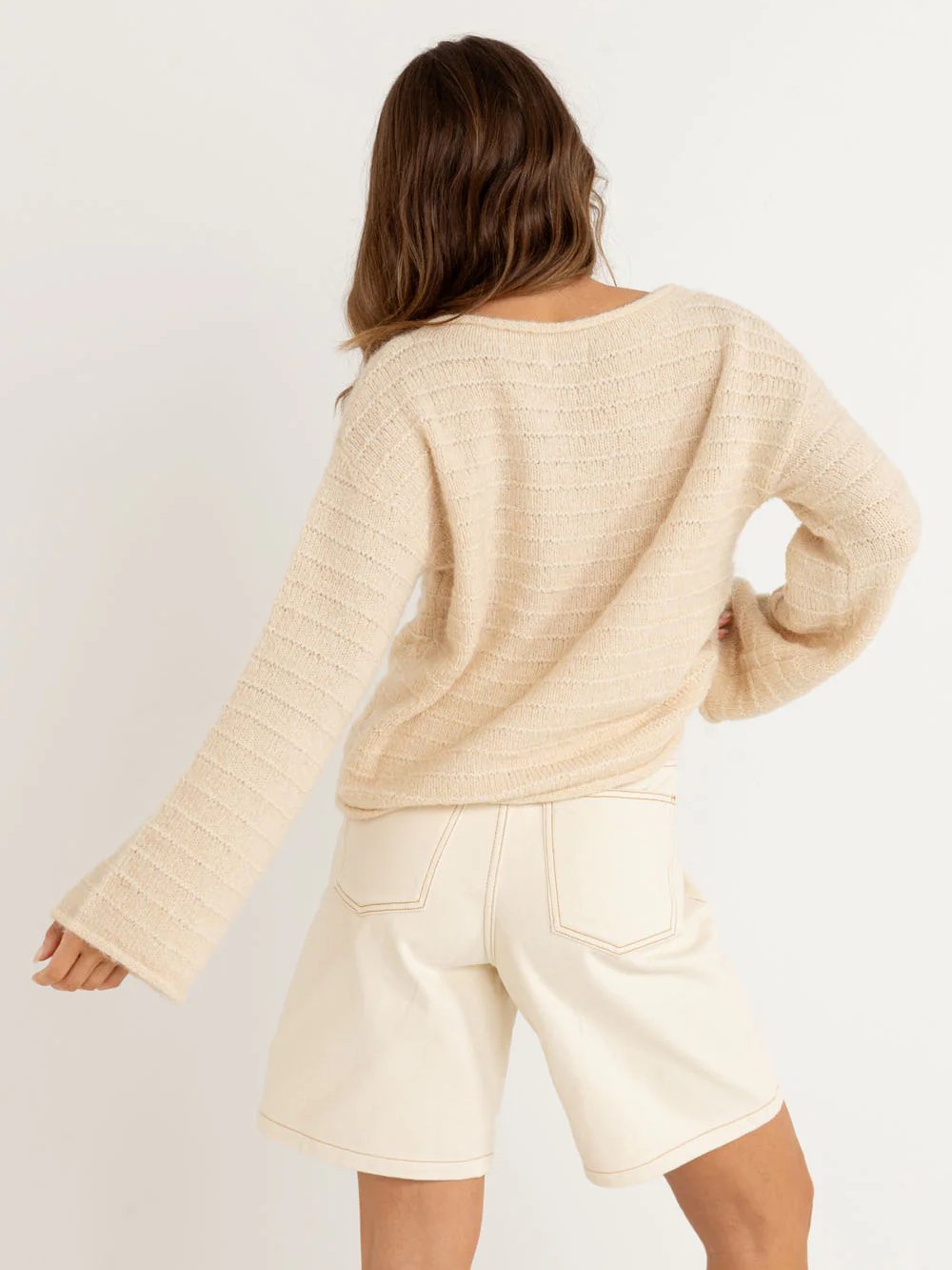 RHYTHM BAKLAVA KNIT SWEATER BEIGE