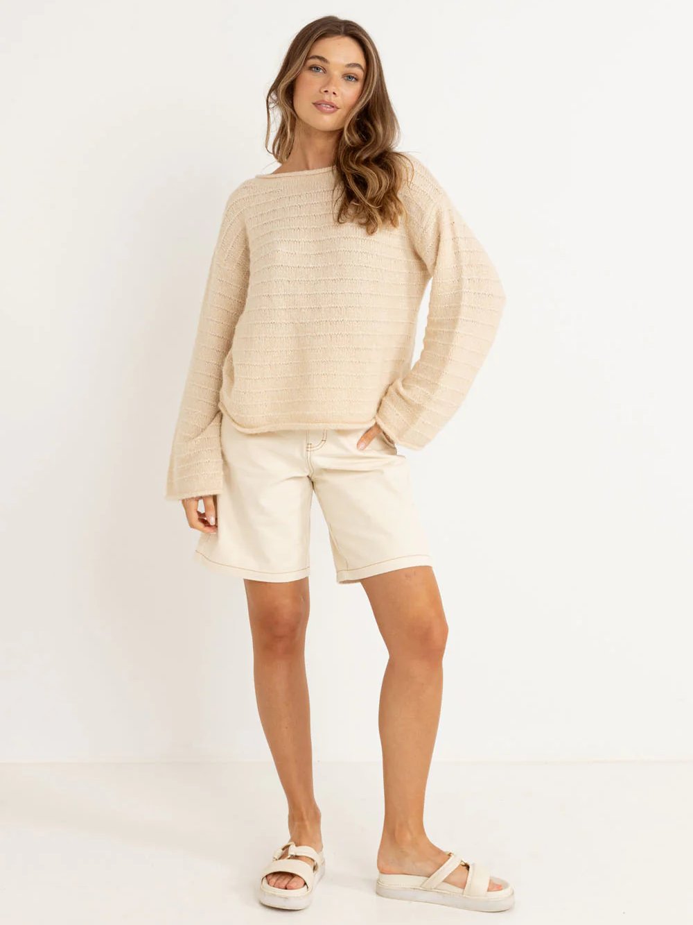 RHYTHM BAKLAVA KNIT SWEATER BEIGE