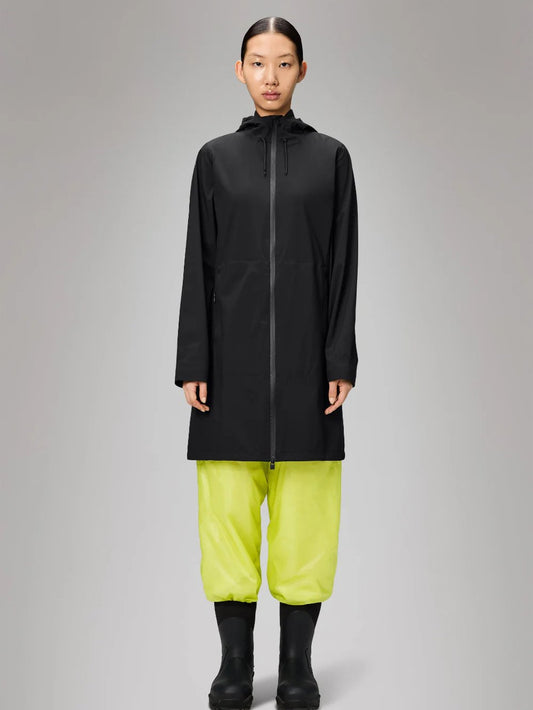 RAINS SUVA HARDSHELL LONG JACKET BLACK