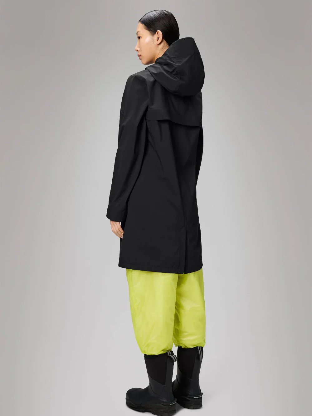 RAINS SUVA HARDSHELL LONG JACKET BLACK