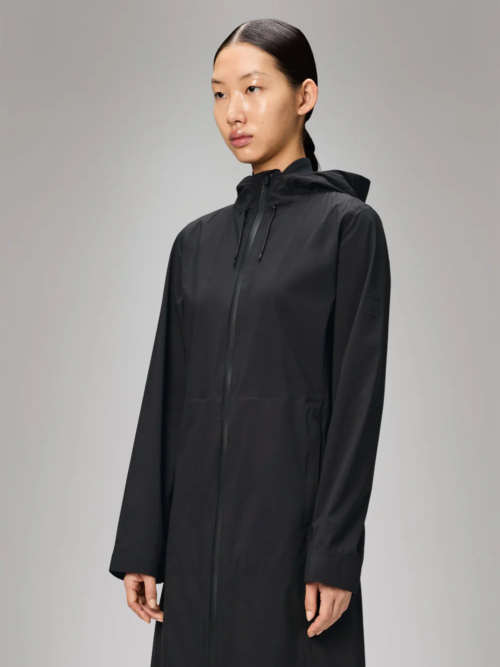 RAINS SUVA HARDSHELL LONG JACKET BLACK