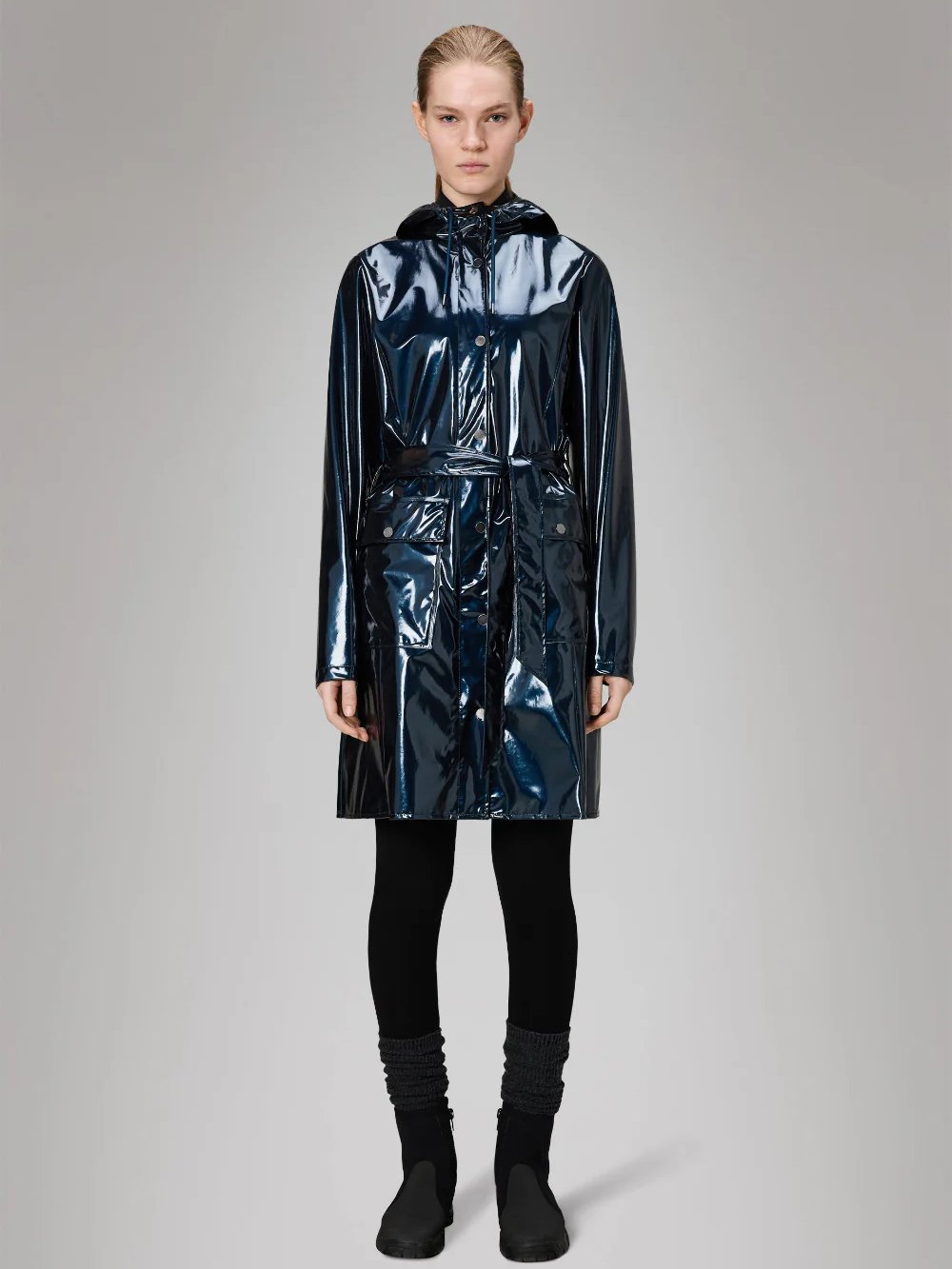 RAINS CURVE LONG JACKET SPILL