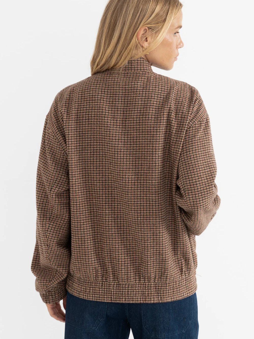 RHYTHM CHECK OVERSIZED BOMBER JACKET BROWN