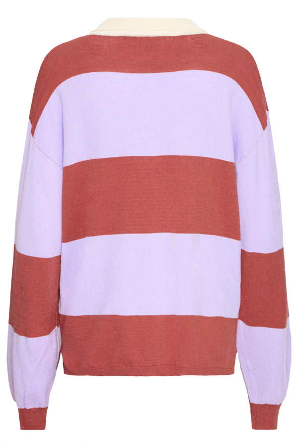 ICHI BOSTON PULLOVER KNIT PURPLE ROSE COMBO