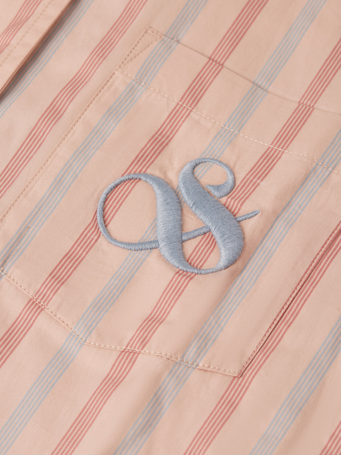 S&S STRIPED RELAXED FIT SHIRT ROSE DUST