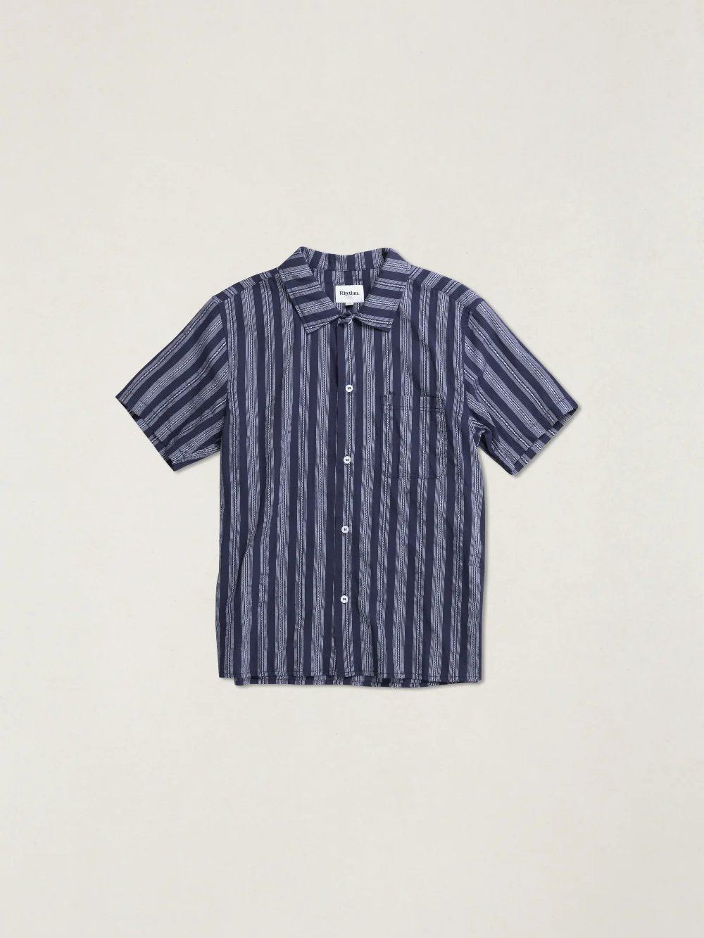 RHYTHM HARBOR STRIPE SHORT SLEEVE SHIRT NAVY