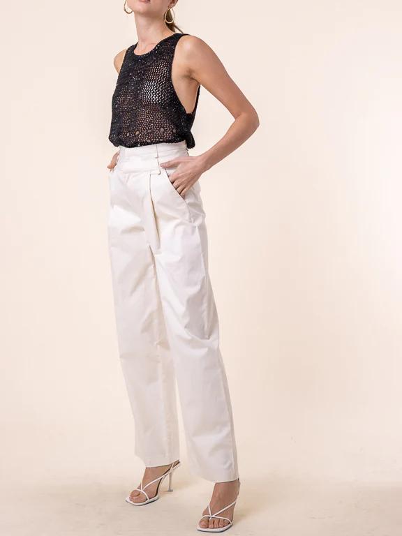 LINE & DOT JO DOUBLE BAND PANT TAUPE