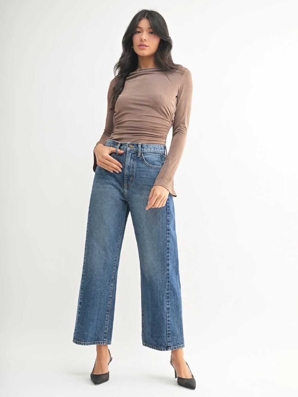 JUST BLACK DENIM BARREL JEAN TWIST DARK DENIM