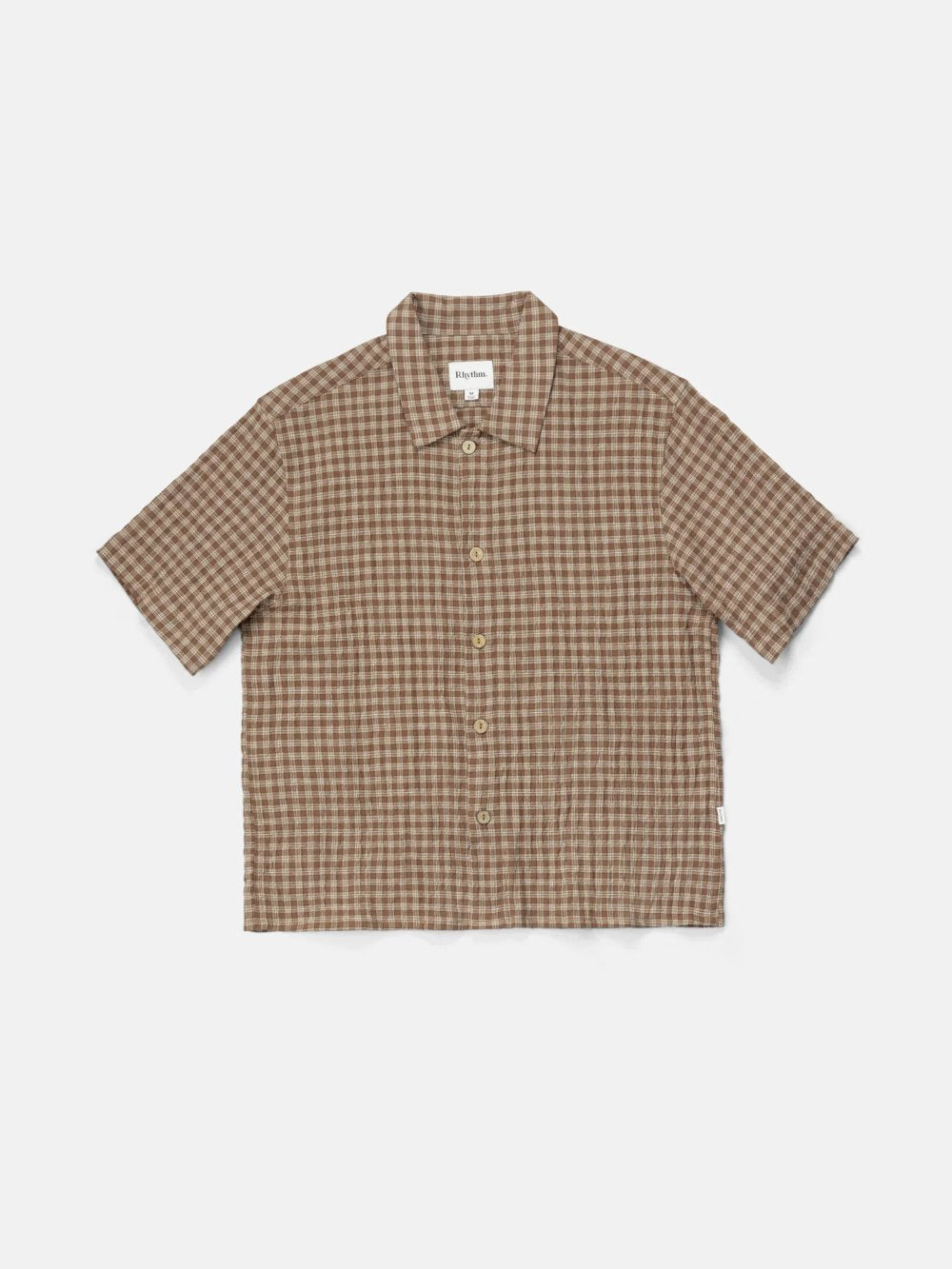RHYTHM CROSS CHECK CROP SHIRT BROWN