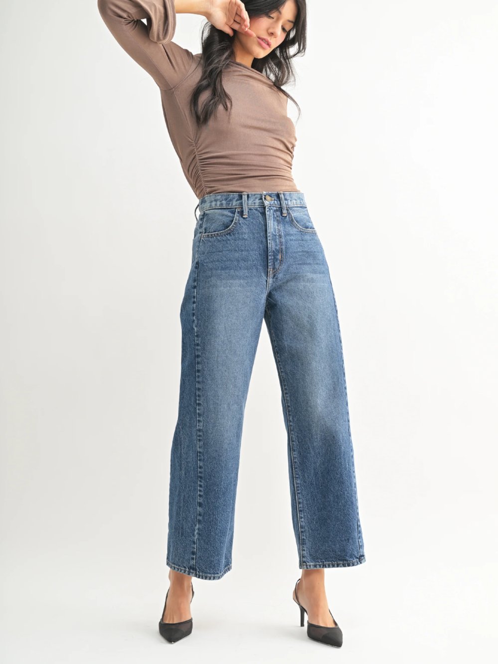 JUST BLACK DENIM BARREL JEAN TWIST DARK DENIM
