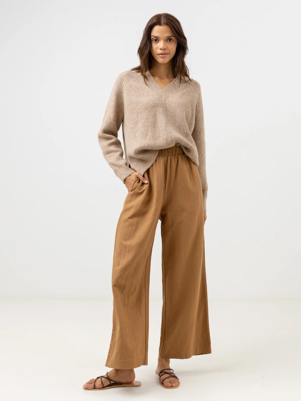 RHYTHM SUNRISE WIDE LEG PANT TAN