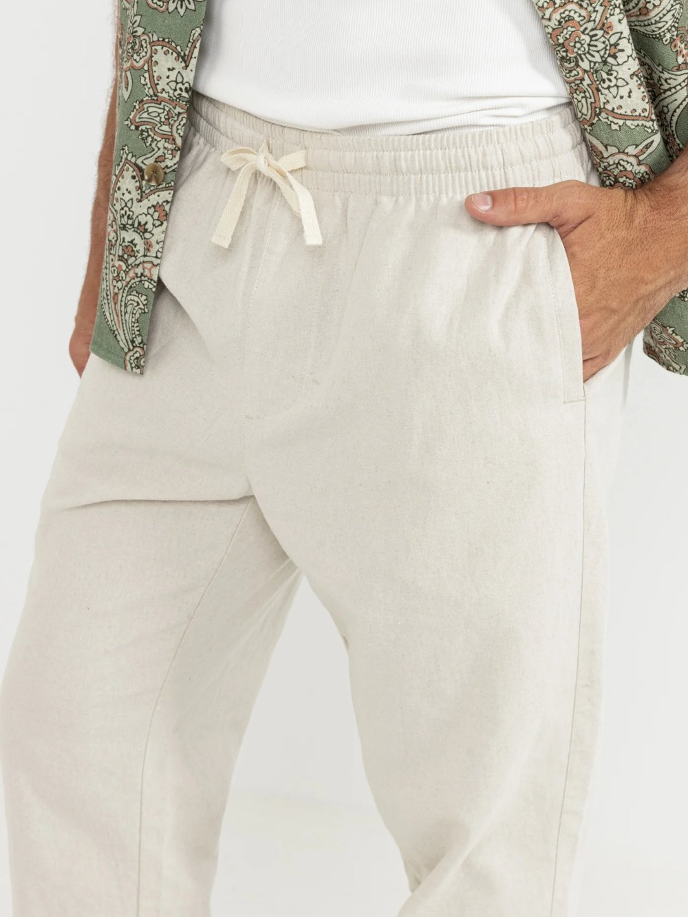 RHYTHM LINEN JAM PANT BONE
