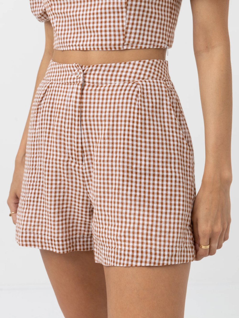 RHYTHM LOLA CHECK SHORT CLAY