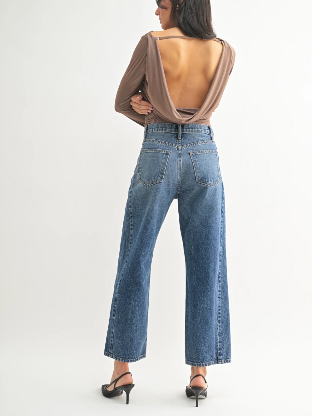 JUST BLACK DENIM BARREL JEAN TWIST DARK DENIM