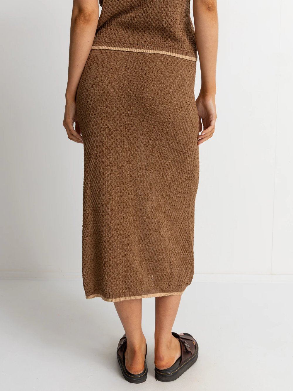 RHYTHM JONI KNIT MAXI SKIRT CHOCOLATE