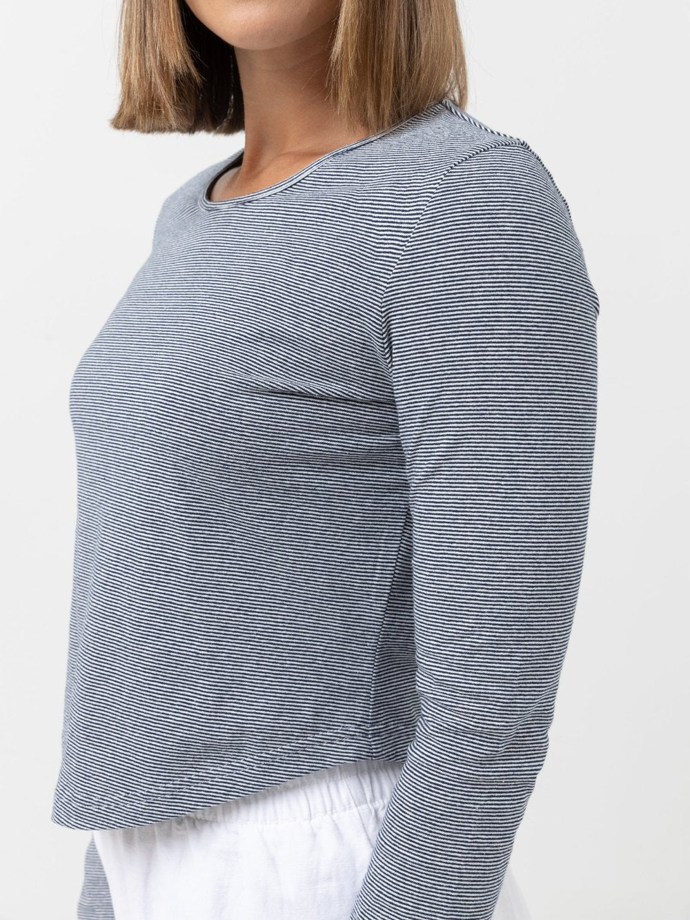 RHYTHM WINONA L/S NAVY STRIPE