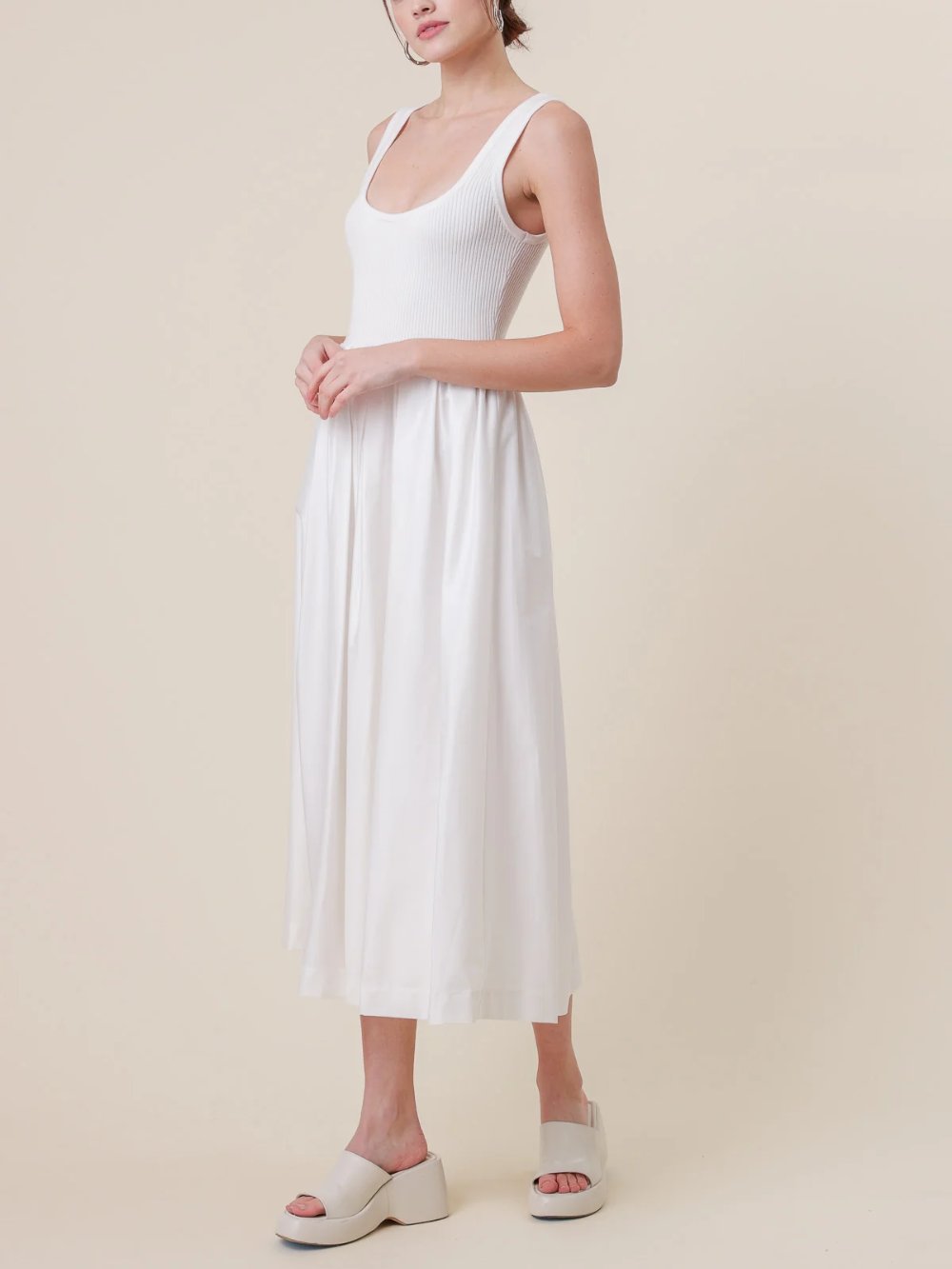 LINE & DOT RIKA COMBO DRESS IVORY