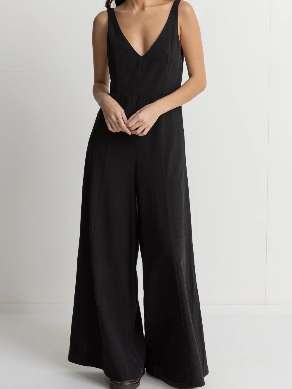 RHYTHM KIKI WIDE LEG JUMPSUIT BLACK 