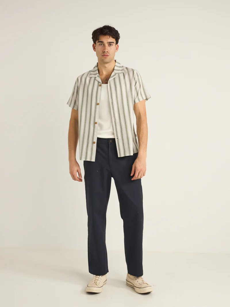 RHYTHM VACATION STRIPE SHIRT FERN