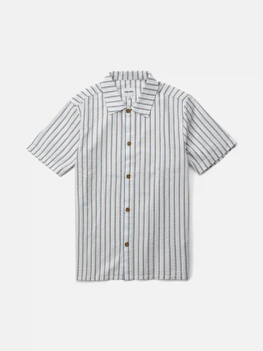 RHYTHM SEERSUCKER STRIPE SHORT SLEEVE SHIRT WHITE