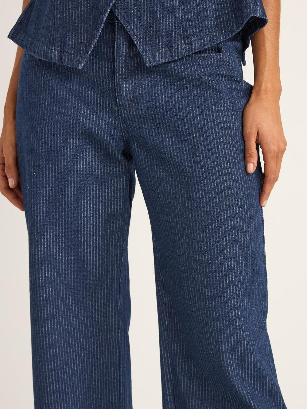RHYTHM PINSTRIPE MID-RISE PANT INDIGO