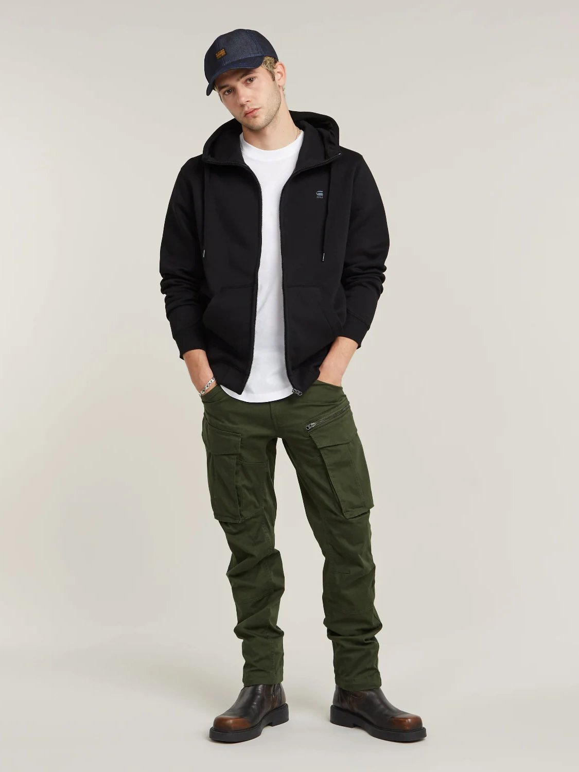 G-STAR ROVIC ZIP 3D REGULAR TAPERED PANT BRONZE GREEN