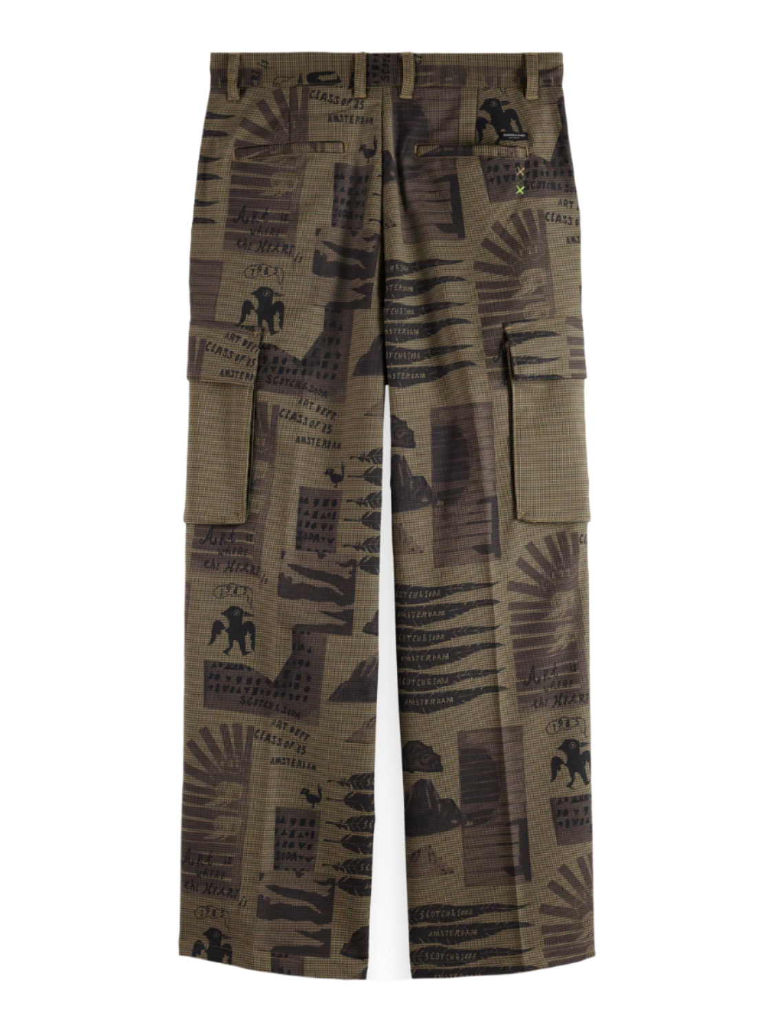 S&S BAGGY FIT PRINTED CARGO PANT ART DEPT HOUNDSTOOTH