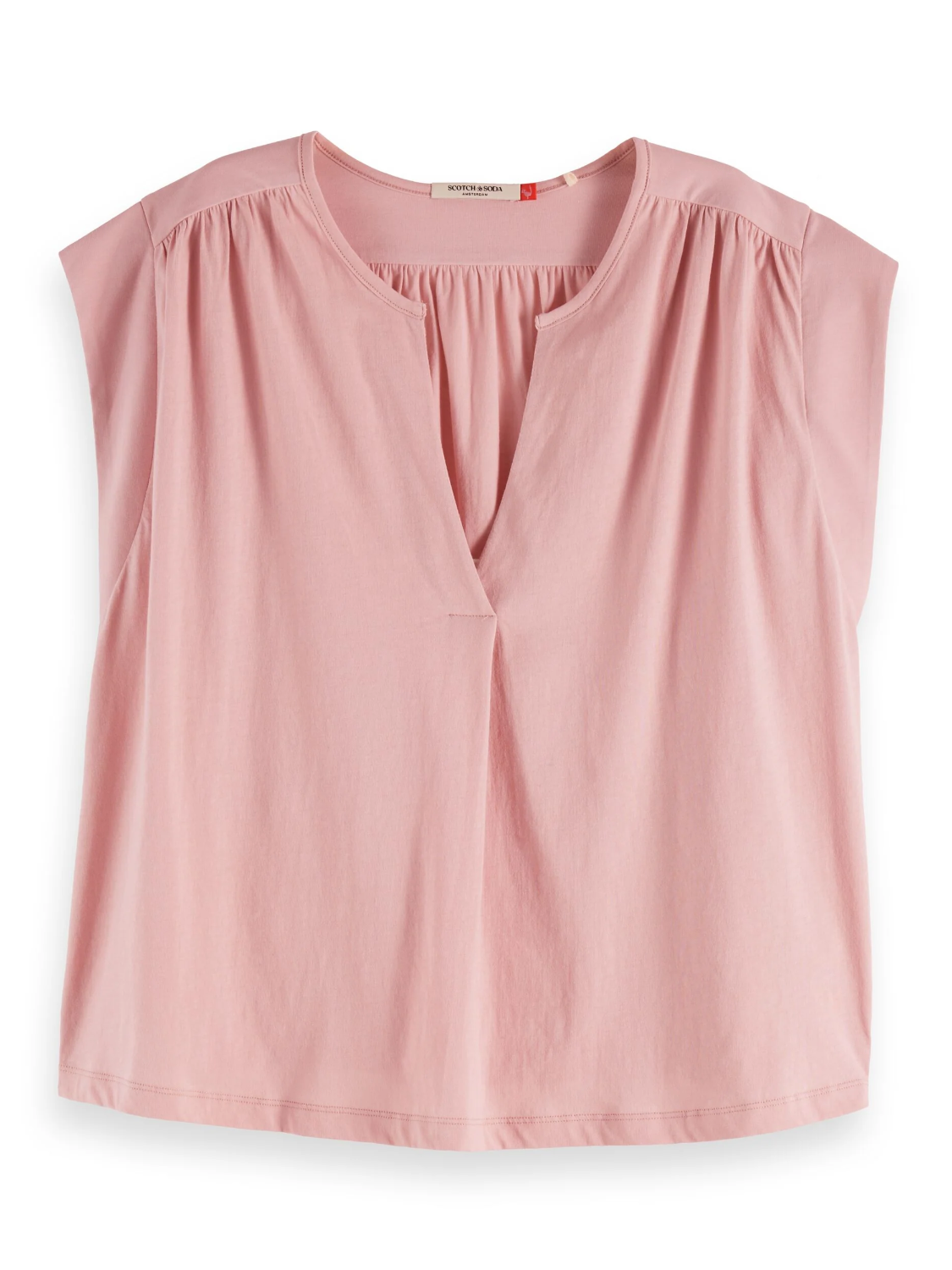 S&S DRAPEY V-NECK TOP BURNISHED LILAC