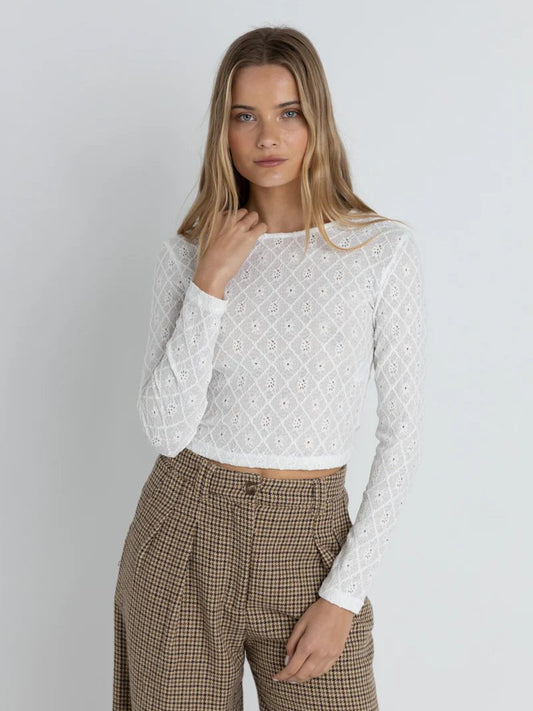 RHYTHM CHARM L/S TOP WHITE