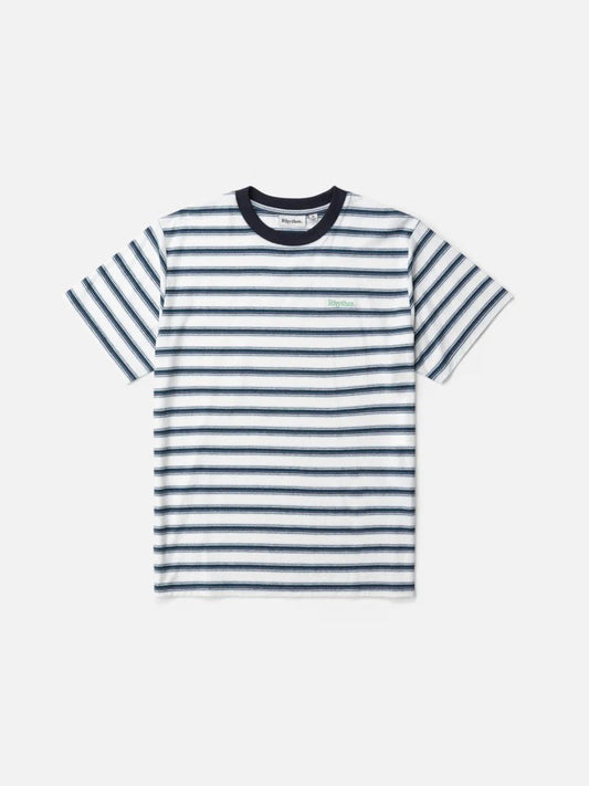 RHYTHM EVERYDAY STRIPE T-SHIRT V WHITE