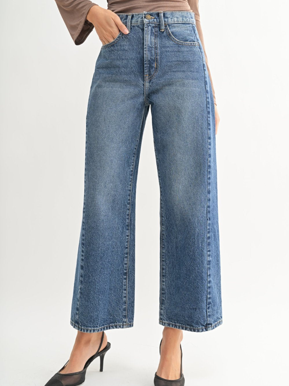 JUST BLACK DENIM BARREL JEAN TWIST DARK DENIM
