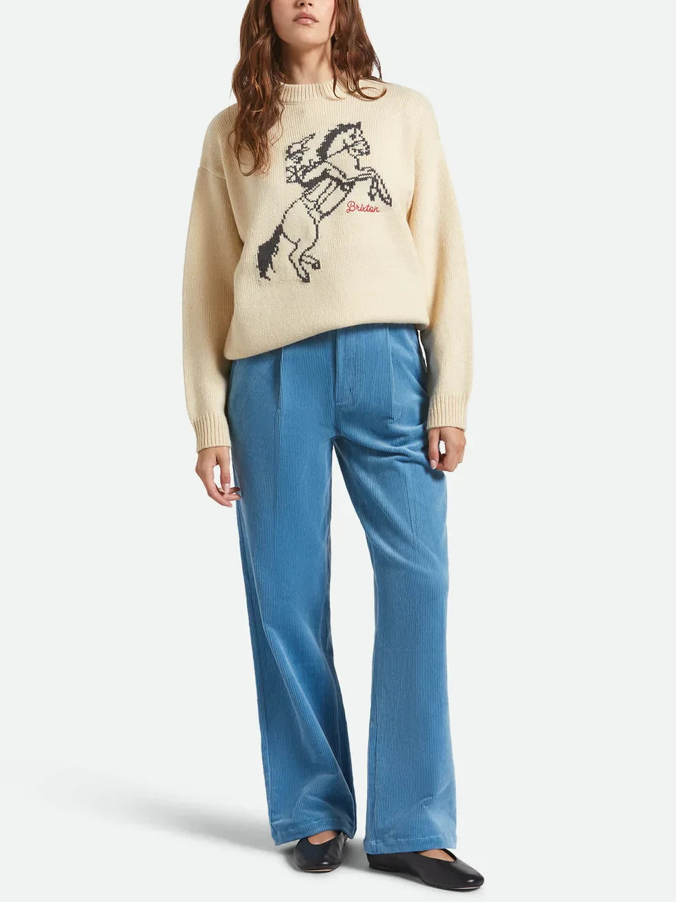 BRIXTON RANCHING CLUB CREW SWEATER WHITECAP