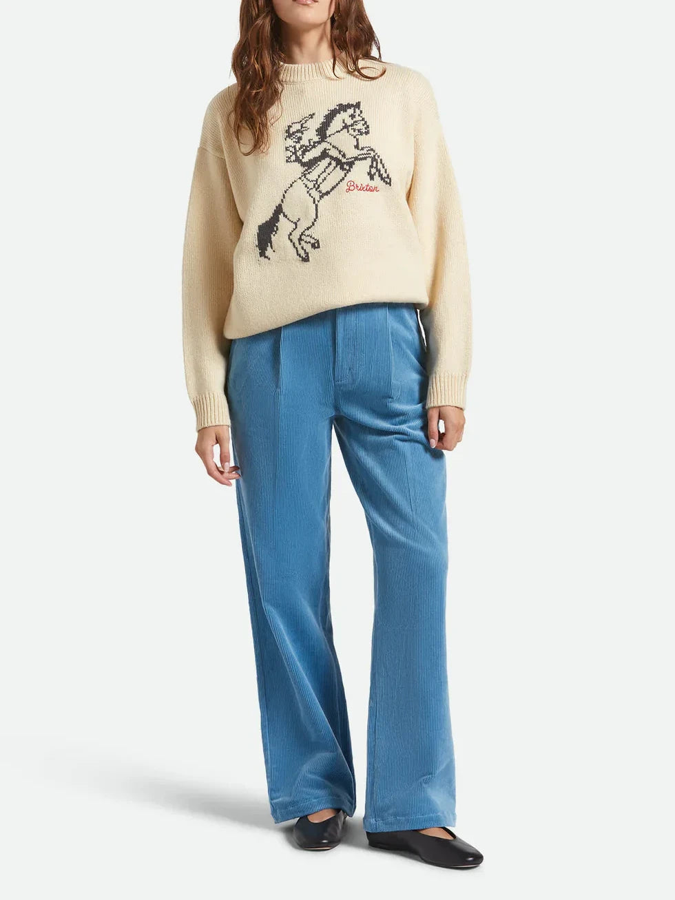 BRIXTON LUDLOW TROUSER PANT BORROWED BLUE CORDUROY