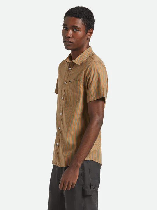 BRIXTON CHARTER STRIPE S/S RUSTIC CARAMEL/NIGHT SAGE