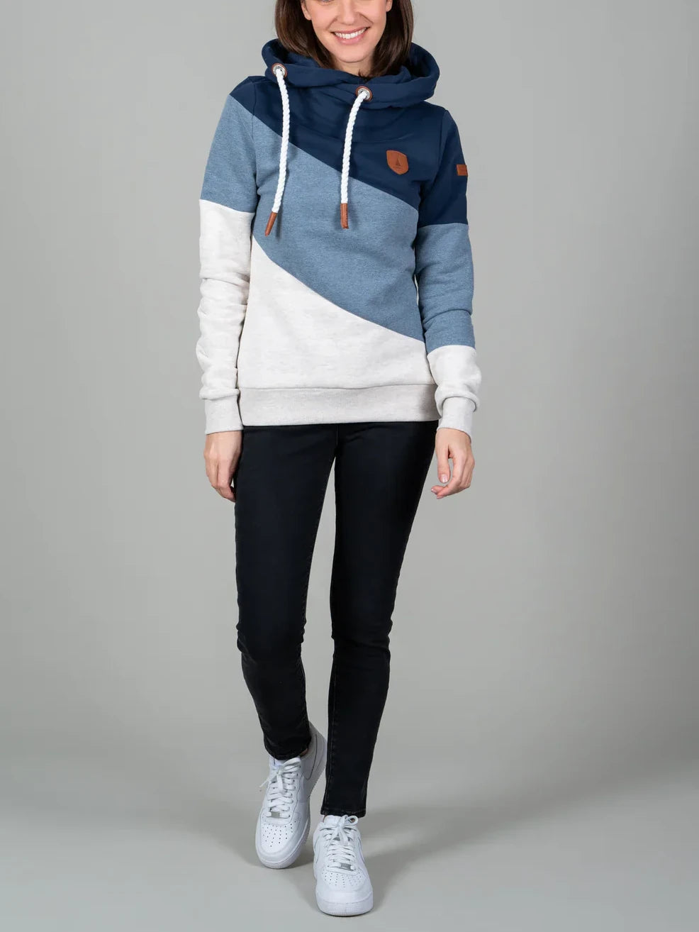 WANAKOME SELENE PULLOVER HOODED SWEATSHIRT NAVY/OXFORD BLUE
