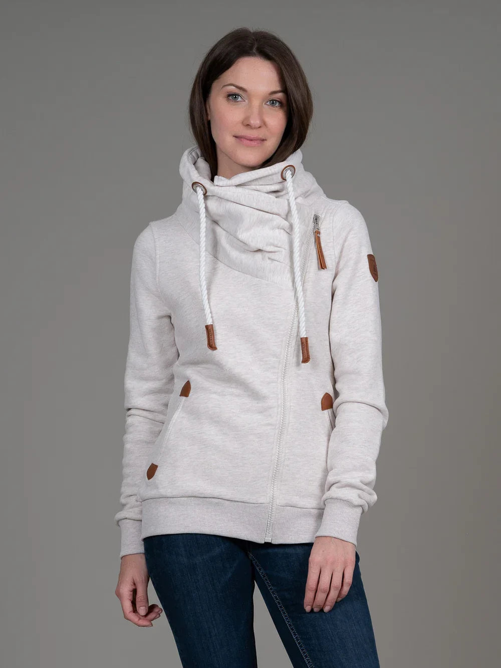 WANAKOME HESTIA ZIP JACKET HEATHER OATMEAL