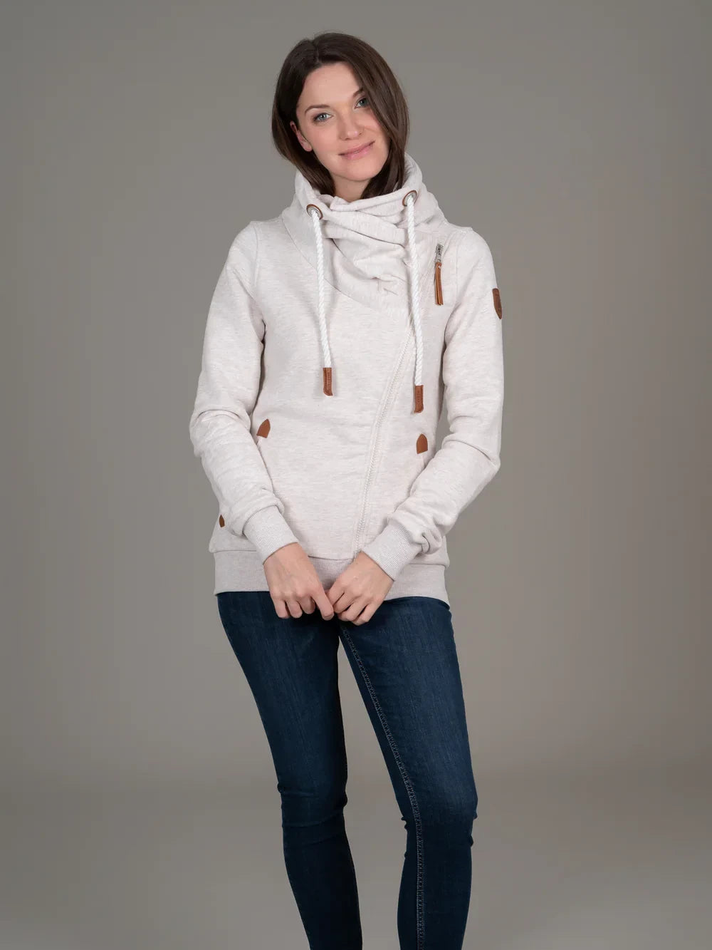 WANAKOME HESTIA ZIP JACKET HEATHER OATMEAL