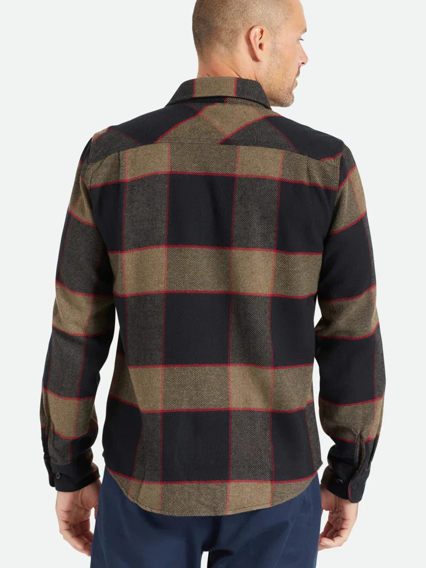 BRIXTON BOWERY FLANNEL HEATHER GREY/CHARCOAL