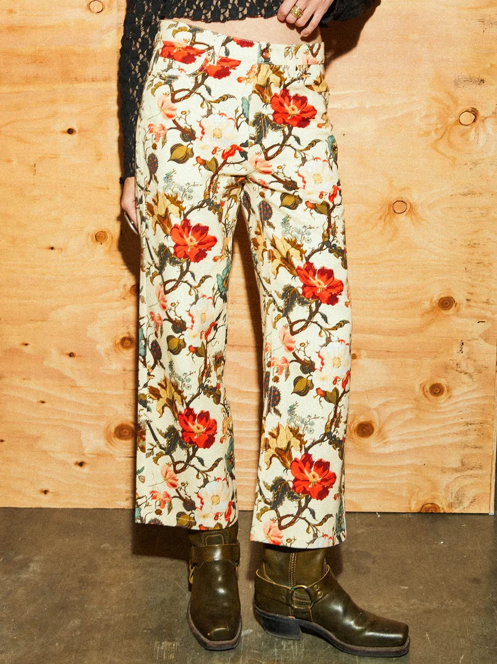 BRIXTON MARGO CROPPED 5 POCKET PANT BOTANICAL FLORAL