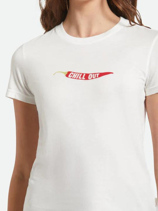 BRIXTON CHILL OUT FITTED CREW T-SHIRT OFF WHITE