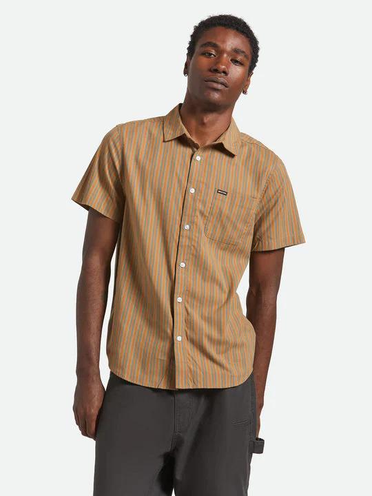 BRIXTON CHARTER STRIPE S/S RUSTIC CARAMEL/NIGHT SAGE