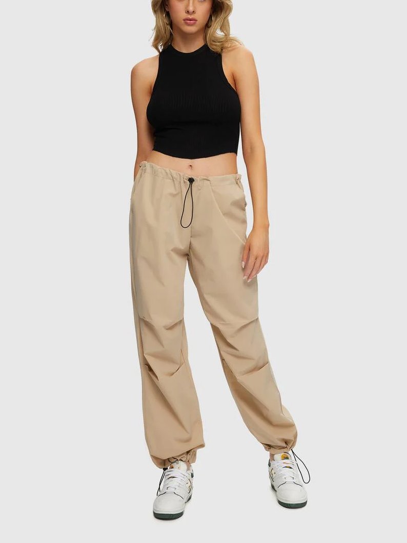 KUWALLA LOW CUT BAGGY PARACHUTE PANT TOAST