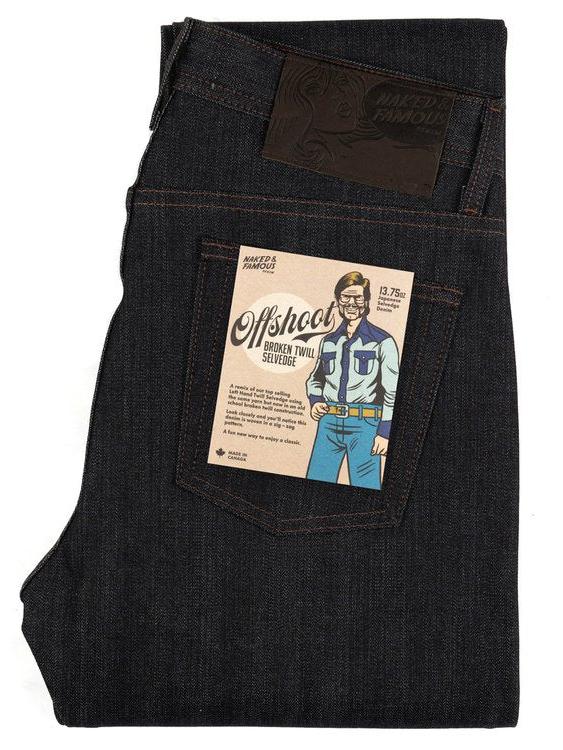 NAKED & FAMOUS WEIRD GUY OFFSHOOT BROKEN TWILL SELVEDGE