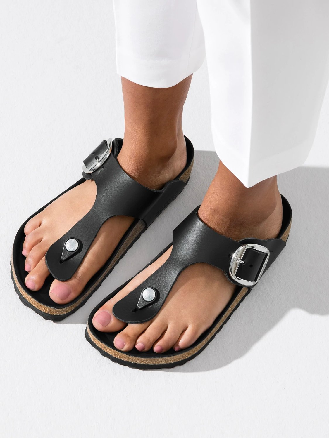BIRKENSTOCK GIZEH BIG BUCKLE BLACK OIL LEATHER