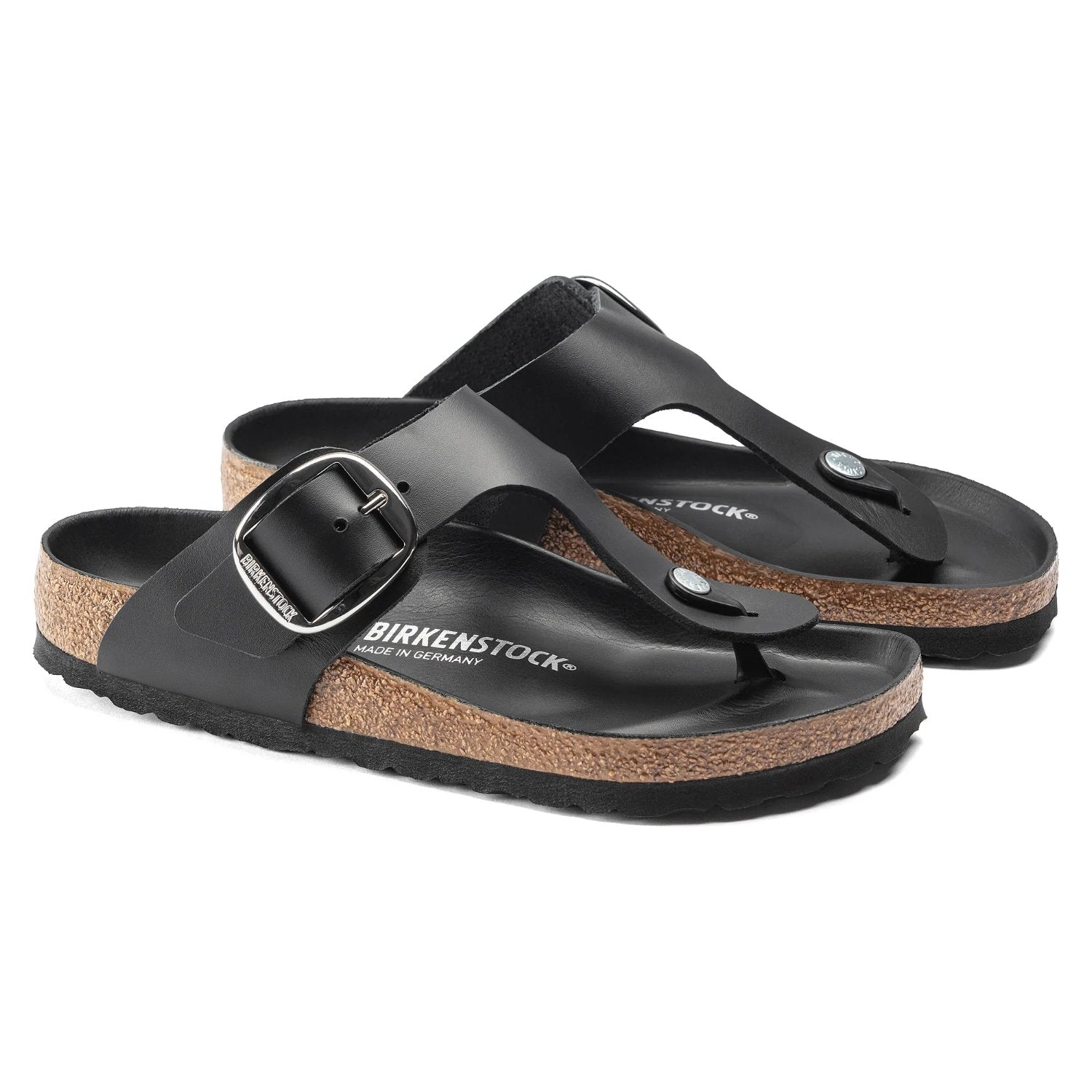 BIRKENSTOCK GIZEH BIG BUCKLE BLACK OIL LEATHER