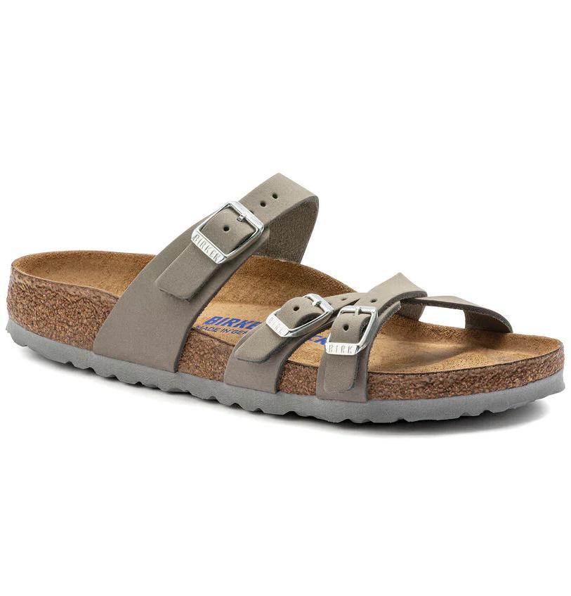 BIRKENSTOCK FRANCA SOFT FOOTBED NUBUCK LEATHER DOVE GRAY