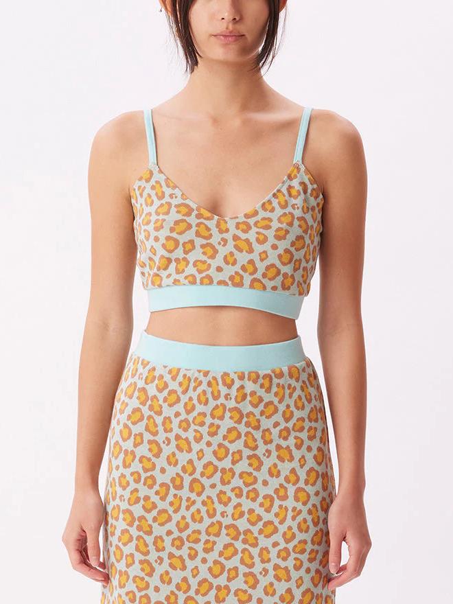 OBEY LEOPARD BRA TANK SOAP SUDS MULTI