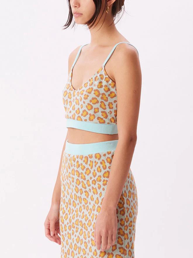 OBEY LEOPARD BRA TANK SOAP SUDS MULTI